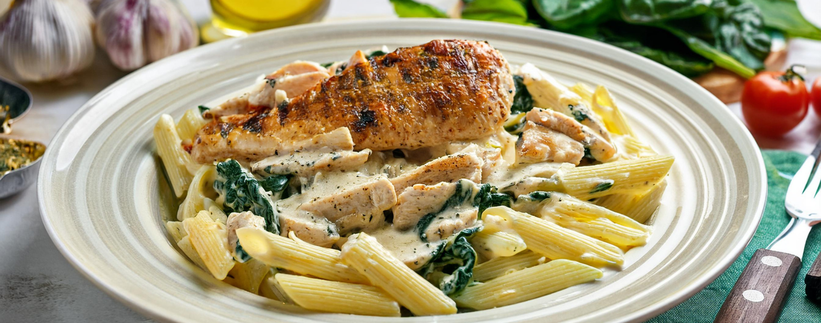 garlic parmesan chicken pasta